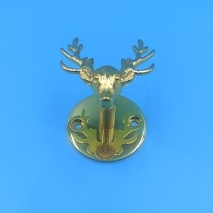 Gold Deer Head <b>Wall</b> <b>Hook</b> Cast Iron Animal Shape Coat <b>Rack</b> For Entryway <b>Wall</b> Mounted Decorative Hardware Accessory - Product Image 4
