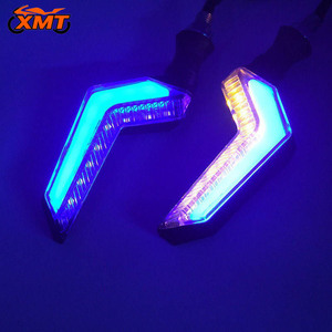 Feu <span class=keywords><strong>de</strong></span> signalisation <span class=keywords><strong>de</strong></span> modification <span class=keywords><strong>de</strong></span> <span class=keywords><strong>moto</strong></span>, <span class=keywords><strong>clignotant</strong></span> bicolore, lumière <span class=keywords><strong>de</strong></span> <span class=keywords><strong>jour</strong></span> à LED universelle 12V à défilement dynamique - Product Image 5