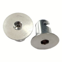 Dzus Fastener 7/16 "quart de tour en aluminium argenté tête Allen fraisée. Poignée de 500"