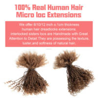 # 33 Estensioni Micro Locs Permanenti Fatte a Mano con Punte Ricci Sisterlocks, 100% Capelli Umani Veri, Dreadlock Morbidi