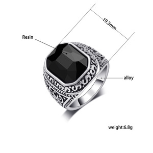 Wholesale Vintage Antique Silver <strong>Wedding</strong> <strong>Rings</strong> for Engagement Gifts <strong>Cheap</strong> Alloy Resin Stone Couple <strong>Rings</strong> - Product Image 4