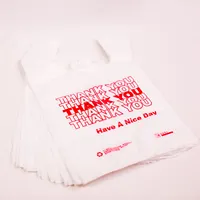 कस्टम लोगो सफेद GRS प्रमाणित पुन: प्रयोज्य बैग स्थायी एचडीपीई प्लास्टिक सुपरमार्केट शॉपिंग बैग बाहर ले टी शर्ट प्लास्टिक बैग