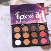 Palette de poudre pressée mate pour le visage, maquillage vegan, 12 couleurs, nouvelle arrivée, logo personnalisé, marque privée
