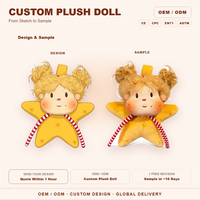 Coussin en forme d'étoile personnalisé en peluche, avec tresses blondes dorées et canne en sucre, vente en gros