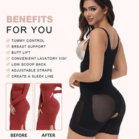 En gros Body sculptant Faja en maille avec fermeture éclair aux fesses, bretelles spaghetti réglables, effet ventre plat, pour femme