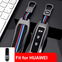 Alliage de zinc + Silicone Smart Key Fob Cover Case Remote Car Key Cover Case avec porte-clés en métal Accessoires de clé de voiture compatibles avec Seres