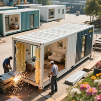 Kiosque de café mobile préfabriqué en conteneur maritime, design moderne, modulaire, avec fenêtre escamotable