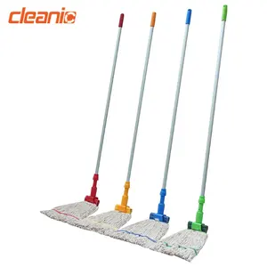 Italian green technology cleaning tool plastic clamp economic red yellow blue yarn cotton string kentucky mop