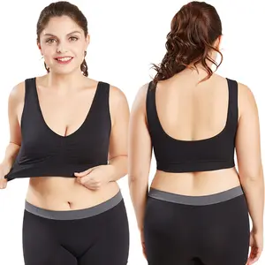 Large Size Design Without Rims Yoga Underwear Gather Sleep Fitness Seamless Vest Adjustable Sports Bra Women Bra Plus Size