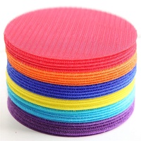 Points adhésifs double face pour tapis de classe, attaches auto-agrippantes, marqueurs circulaires colorés réutilisables en nylon adhésif