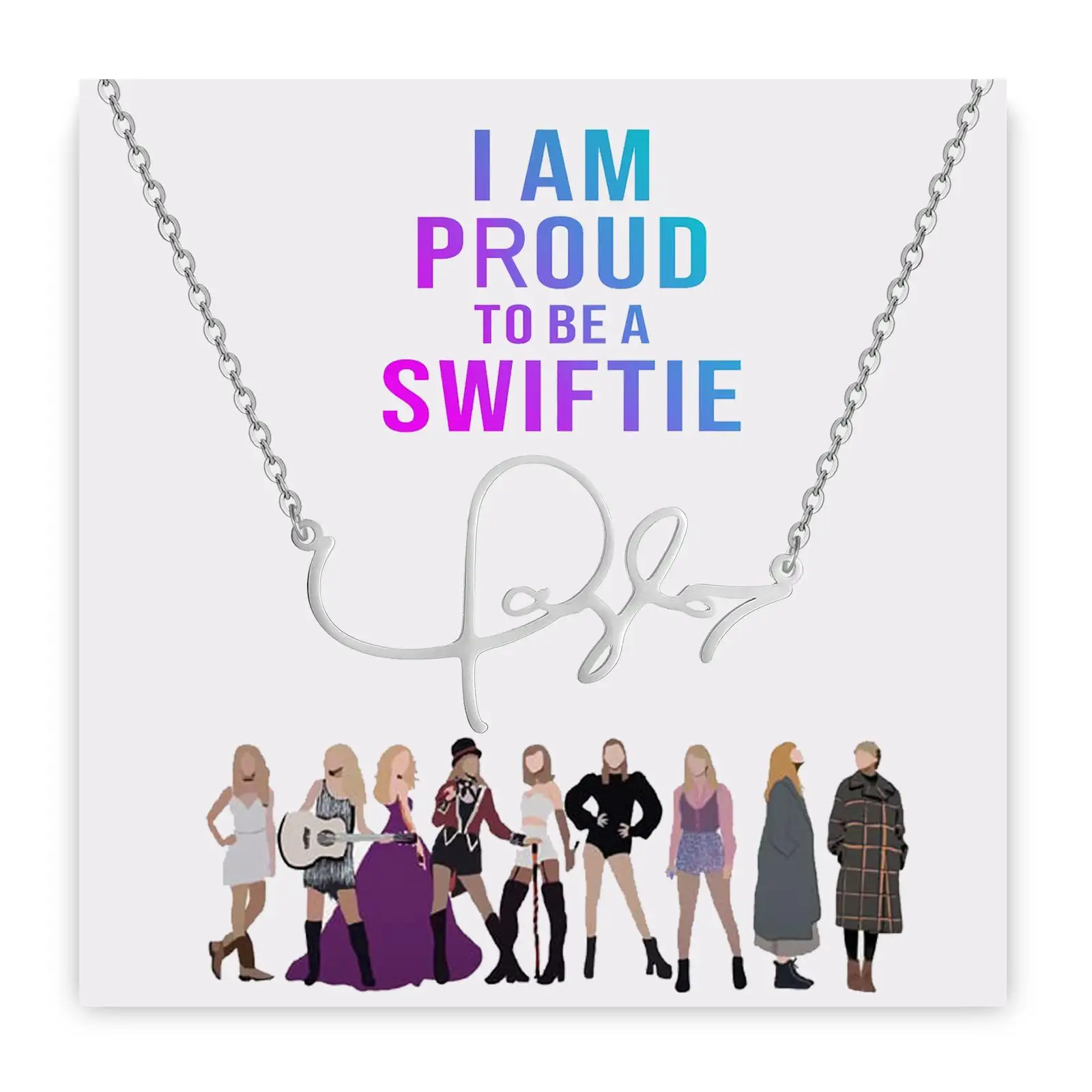 Mode heißer Verkauf Taylor Halskette Swiftie Signatur Edelstahl Geschenk Freundschaft Musik Halskette für Frauen
