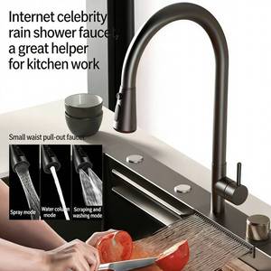 Évier de cuisine moderne multifonctionnel en acier inoxydable 304 style cascade avec robinet extractible - Product Image 3