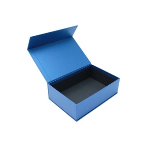 Caja de Regalo Rígida Azul de Lujo al por Mayor de Fábrica, Logotipo Personalizado en Lámina Dorada, Cierre Magnético - Product Image 5