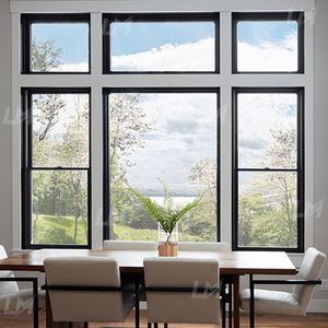 Fenêtres à double battant de style français avec <span class=keywords><strong>grille</strong></span> décorative, baies vitrées en verre trempé pour maisons - Product Image 4