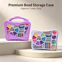 Kit de fabrication de bijoux DIY pour enfants, portable, avec boîte de rangement pour perles, perles multicolores, breloques et fil, ensemble de loisirs créatifs