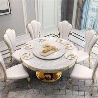 Venta Directa de Fábrica, Sillas de Comedor de Lujo de Acero Inoxidable y Cuero para Hoteles Comerciales, Bodas y Salones de Banquetes de Alta Gama