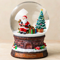 Boule à neige musicale personnalisée de haute qualité Maison de village en résine écologique pour les cadeaux de vacances