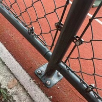 Clôture de sécurité pour terrain de basket-ball |   Filet de protection extérieur en treillis galvanisé pour sports, vert foncé/bleu marine/noir, système Easy Glide