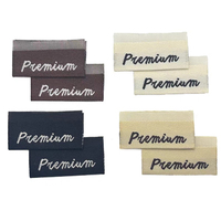 Étiquettes de vêtements tissées personnalisées, étiquettes de lavage pliées, étiquettes de soin thermocollantes, étiquettes en satin avec logo privé, étiquettes de vêtements à coudre