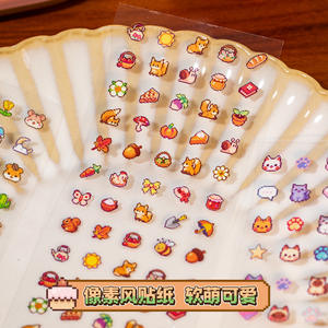 Paquete de 24 Pegatinas de la Serie Criaturas Pixeladas, Adorables con Nariz Pequeña, Creativas, Resistentes al Agua, para Diario, <span class=keywords><strong>Arte</strong></span> de Uñas, <span class=keywords><strong>Collage</strong></span> - Product Image 3