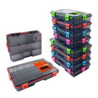 Caja de Pesca de ABS a Precio de Fábrica al por Mayor, Caja de Señuelos Impermeable con Cierre de Cuatro Hebillas, Accesorios de Pesca, Caja de Señuelos Grande y Pequeña