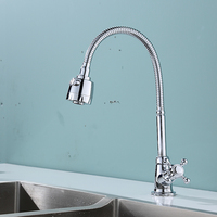 Robinet de cuisine moderne à levier unique chromé, flexible, pour eau froide, style classique, fourni par l'usine