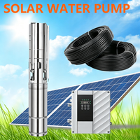 Système de pompe à eau solaire submersible en acier inoxydable 18,5 kW 25 CV CC, débit de 5 m³/h, hauteur de refoulement de 10 à 500 m pour l'irrigation des puits profonds agricoles