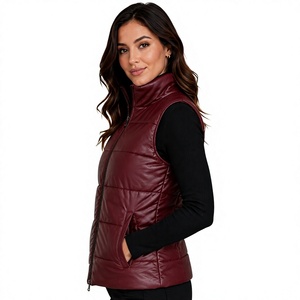 Zip Up Hooded <b>Thermal</b> Winter Puffer <b>Vest</b> For Cold Weather - Product Image 3