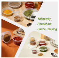 Petits contenants à sauce miniature 1oz 2oz 3oz 4oz, gobelets à sauce en plastique jetables avec couvercle