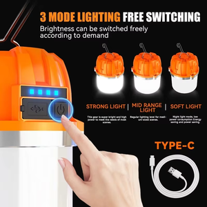 Linterna de Camping Recargable con Gancho, Luz LED Impermeable IP65, 3 Modos, Batería de Litio USB-C, Certificación CE <span class=keywords><strong>para</strong></span> Exteriores del Reino Unido - Product Image 3