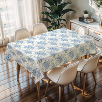 Nappe rectangulaire à motif floral RNPT, couverture de table en PVC pour salle à manger rustique et maison