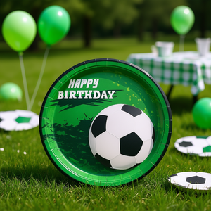 Football-Themed <b>Paper</b> Plates Round Sports <b>Birthday</b> Party Tableware Food Grade Coated <b>Paper</b> Digital Printing Design - Product Image 2