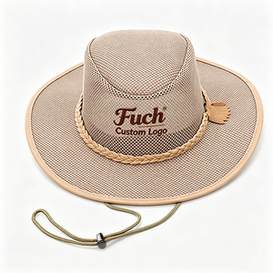 Wide Brim Mesh Sun <b>Hat</b> For Men Breathable Adjustable Summer Outdoor Beach <b>Hat</b> Brown - Product Image 1