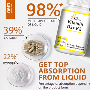 Descuento por Compras al por Mayor Cápsulas de Vitamina D3 + K2 para Adultos (60 Cápsulas/Botella) para la Salud Ósea, la Salud del Corazón y la Función Inmunológica - Product Image 5