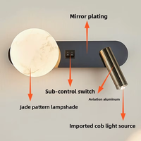Lampu dinding Nordik modern hitam putih minimalis ruang tamu sofa latar belakang dinding lampu hias mewah kamar tidur samping tempat tidur
