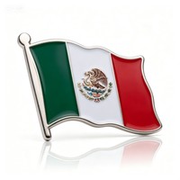 Épinglette en émail dur personnalisée avec drapeau national du Mexique, badge souvenir touristique avec drapeau de l'aigle mexicain