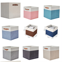 Bacs de rangement carrés pliables avec poignées, imperméables et grande capacité pour l'organisation des vêtements à la maison