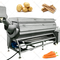 Lonkia Ce Gecertificeerde Automatische Borstelroller Met Doorlopende Schroef Afpellen Aardappelschilmachine Voor Frietjes