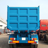 Semi-remorque à benne basculante arrière à 3 essieux de 40 à 100 tonnes, capacité de chargement en acier, camion à benne basculante, remorque à vendre