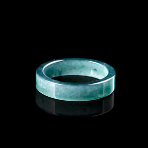 Anillo Cuadrado de Jadeíta Azul Agua de Grado A Natural Tiba, Anillo de Pareja para Hombre y Mujer - Product Image 2