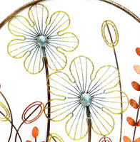 Décoration murale Art déco en métal, fleurs et papillons colorés, décoration murale suspendue et mobile pour la maison ou la salle de bain