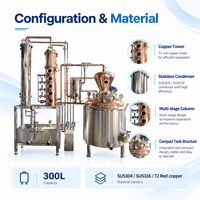 Alambic de rectification d'alcool commercial personnalisé 300L avec moteur en SUS304 SUS316, en cuivre rouge T2, équipement de distillation certifié CE