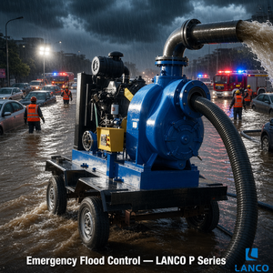 Pompe auto-amorçante LANCO série P pour moteur diesel, montée sur remorque, mobile, 2-12 pouces, pour contrôle des inondations et drainage - Product Image 5