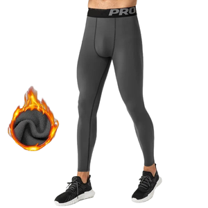 Wholesale WUYANG Men's Leggings High Quality Spandex/Polyester Solid Elastic Breathable Ankle-Length Fitness Training Warm - Product Image 1