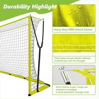 But de football portable 12x6 pieds, ultra stable, avec cadre métallique angulaire extérieur, filet en Tetoron 7 plis, sac de transport, piquets de sol, installation facile, pour jeunes