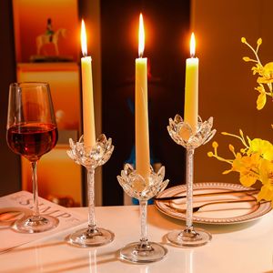 Custom European Style Candelabra <strong>Lotus</strong> Design <strong>Candle</strong> Stick Crystal <strong>Candle</strong> <strong>Holder</strong> for Dinner Decorations Wedding Party Banquet - Product Image 2