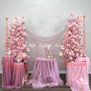 การตกแต่งงานแต่งงานที่โรแมนติกพื้นหลังสีชมพูคุณภาพสูงการตกแต่งดอกไม้ประดิษฐ์สำหรับงานแต่งงาน - Product Image 2