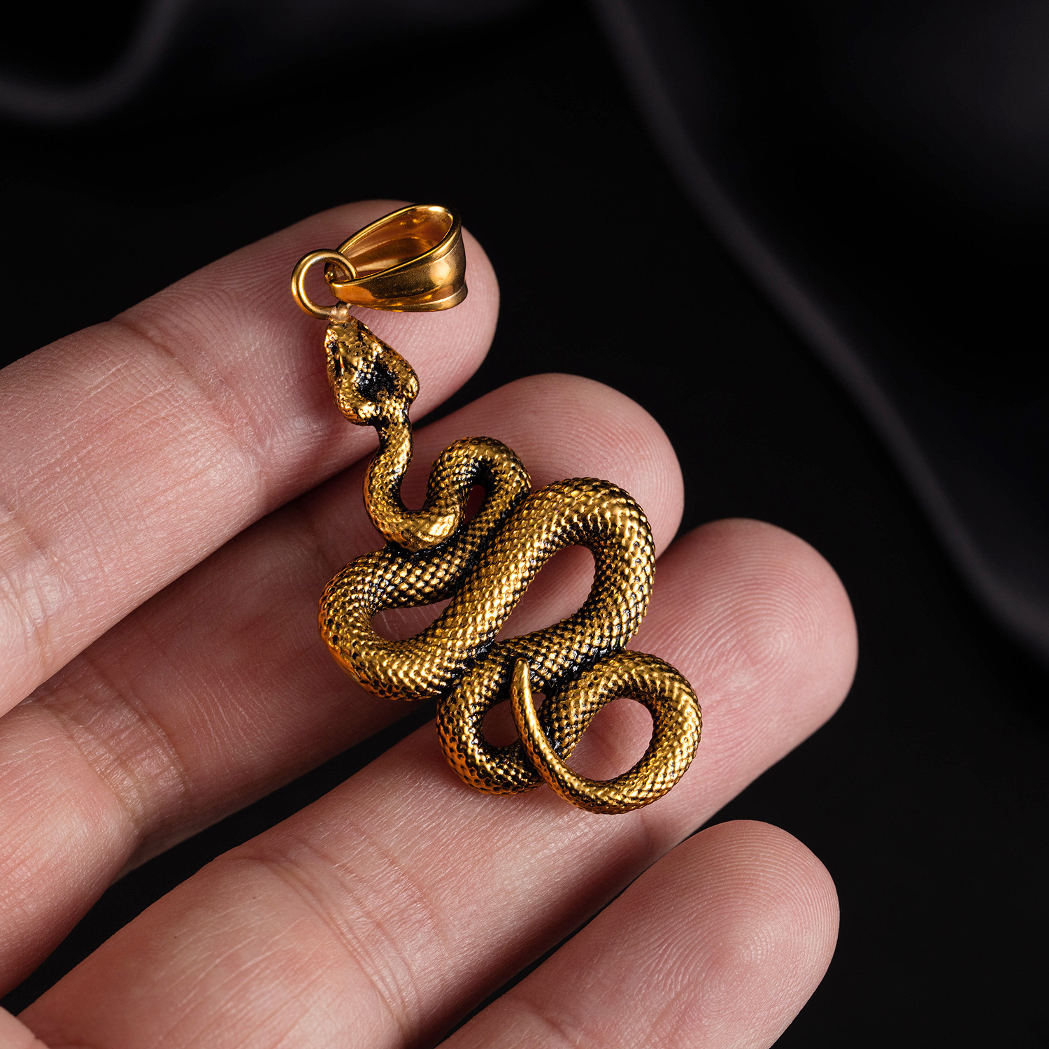 Pendentif Serpent En Acier Inoxydable - Grand Modèle - Neuf Avec étiquettes - Marque EtNox