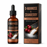 Formule botanique D-Mannose Canneberge avec Hibiscus Pissenlit Guimauve Bromélaïne Vitamine C 50ml Vente en gros OEM