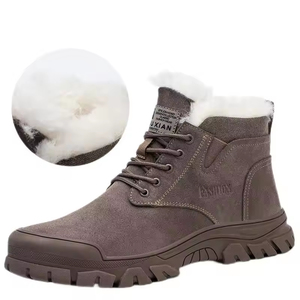 Botas de Invierno de Diseño Lujoso para Hombre, Estilo Retro, Tacón Grueso, Cuero Genuino, Duraderas, Talladas, Estampadas, Casuales - Product Image 4